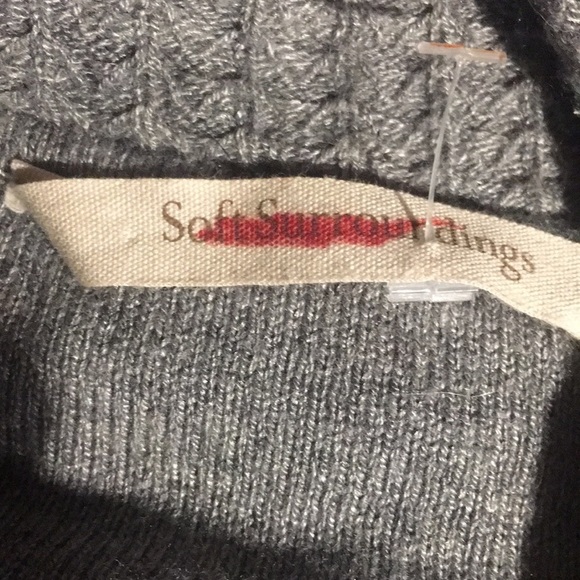 Soft Surroundings Miranda Wool Blend Wrap Cardigan Sweater Grey 2AU10 Small - Picture 7 of 9